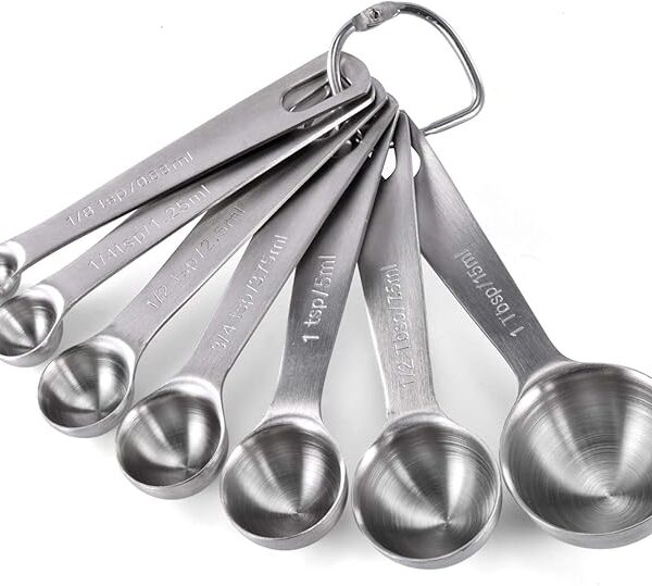 Measuring Spoons: U-Taste 18/8 Stainless Steel Measuring Spoons Set of 7 Piece: 1/8 TSP, 1/4 TSP, 1/2 TSP, 3/4 TSP, 1 TSP, 1/2 tbsp & 1 tbsp Dry and Liquid